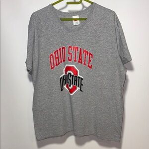 Hanes Ohio State Gray T-Shirt with Red and Black Logo